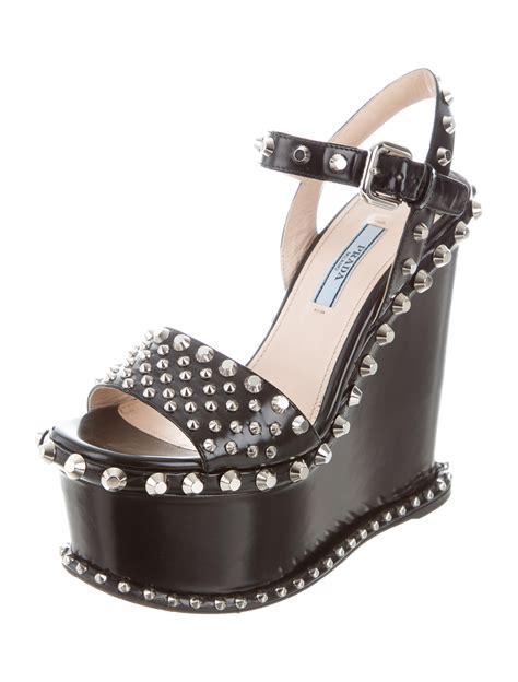 black prada stilettos with studs|prada platform sandals sale.